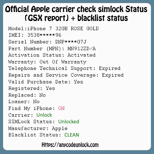 Fast Carrier Lock Info Check Include Carrier Blacklist Status